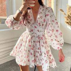 Floral Print A-Line Mini Dress 