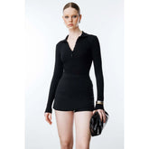 Button-Front Long-Sleeve Bodysuit