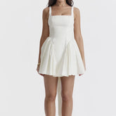 French-Style Backless Mini Dress