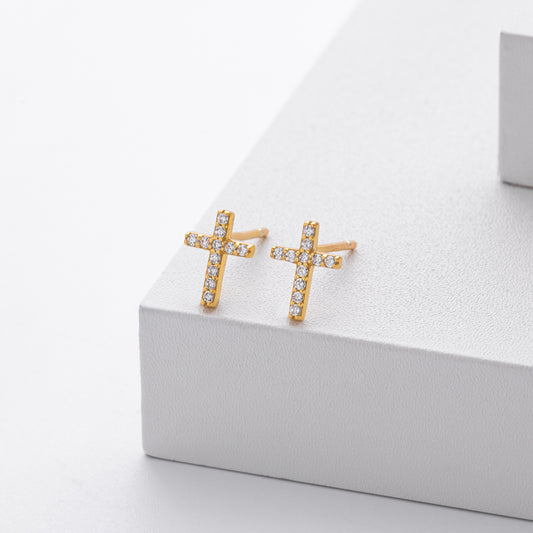 S925 sterling silver European and American simple stud earrings