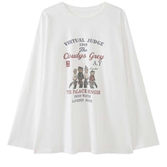 long-sleeved T-shirt loose shoulder top