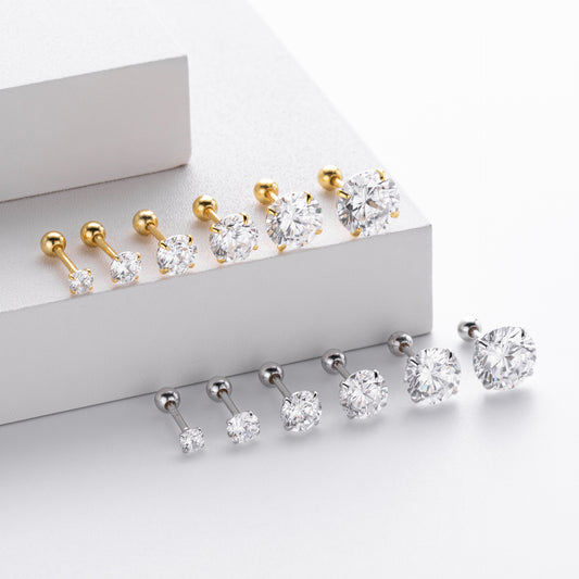S925 Sterling Silver Screw Earrings