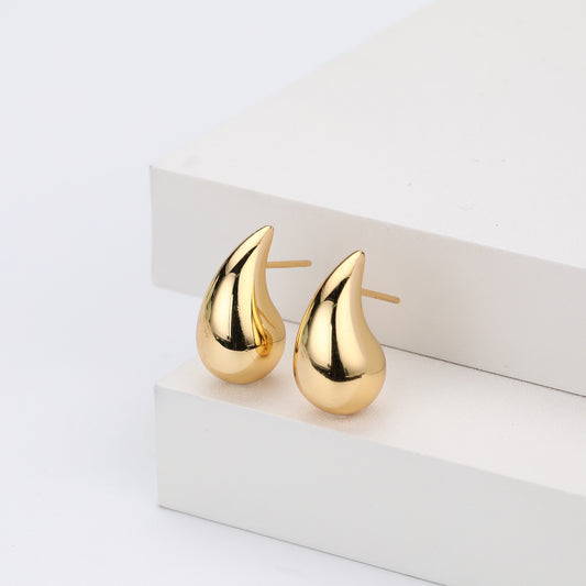 S925 sterling silver water drop stud earrings