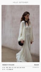 Vintage pleated chiffon asymmetric MIDI suspender skirt adjustable shoulder strap