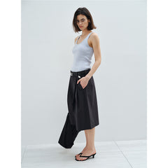 Spring new design long-staple cotton three-dimensional pleated matte texture pants