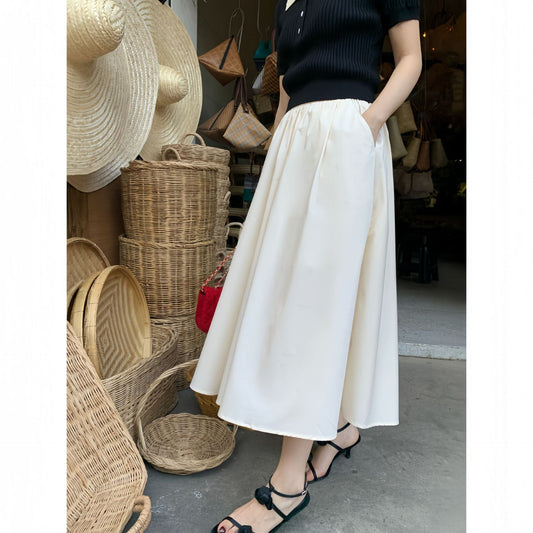 Gentle bow big swing umbrella skirt a-word skirt