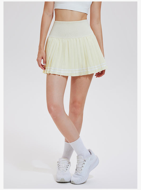 Women's Tennis Skirt Quick-Drying Sports Pleated Skirt with Shorts Fitness Yoga