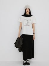 Fun Dog, Cute Cartoon Embroidered Skinny Short Sleeve T-Shirt