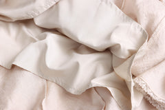 Tencel Acetate Blended Elastic Waist Irregular Lace Splicing Skirt