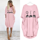 Women's Loose Long Sleeved Summer Plus Size Dress