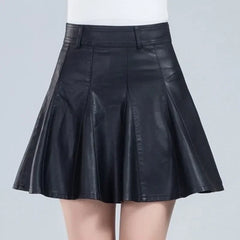 Woman Skirts Elegant Plus Size New Fashion Korean Style Genuine Real Leather Skirts High Waist Mini Skirt Womens Sexy Skirt