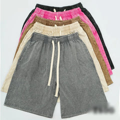 Retro American Washed Shorts Loose Hot Sale Of The Season Summer Trendy Hip Hop Casual Sports Unisex Five-Quarter Pants Cotto...