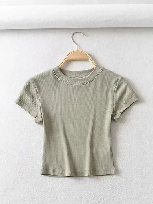 Sexy Slim Fit Short Sleeve Crop Top