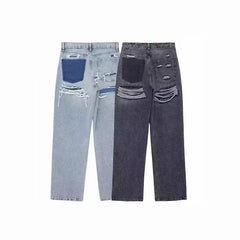 Women's Pants Distressed Loose Jeans Retro Pocket Casual Y2K Style