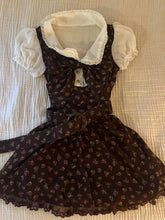 Spring Sweet Vintage Elegant Woman Dress Y2k Puff Sleeve High Waist Fake 2 Piece Mini Dress Female Doll Collar Chic Outfits