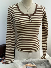 Sweet Button Long Sleeve Tees Women Spring New Cotton Rose Pink Striped Slim Zelly Tops Simple Chic Preppy Style T-shirts