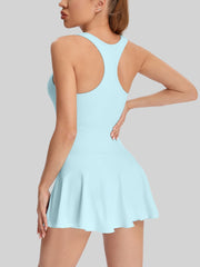 Halter Neck Collar Tennis Dress, Sport Skort Badminton Skirt, Sexy Back Design, For Tennis Matches Club S