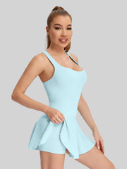 Halter Neck Collar Tennis Dress, Sport Skort Badminton Skirt, Sexy Back Design, For Tennis Matches Club S