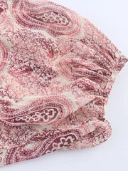 MIDI Dress Vintage Print Chiffon V-Neck Cascading Ruffle Long Sleeve Female Elegant Street Dresses Clothing