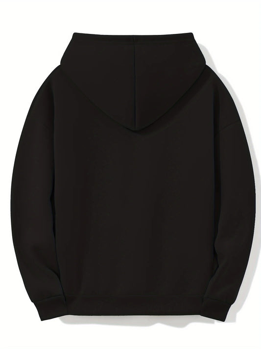 Printed Hooded Sweatshirt Drop Sleeve Slim Fit Pullover