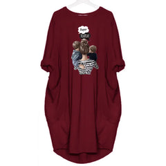 Women's Loose Long Sleeved Summer Plus Size Dress