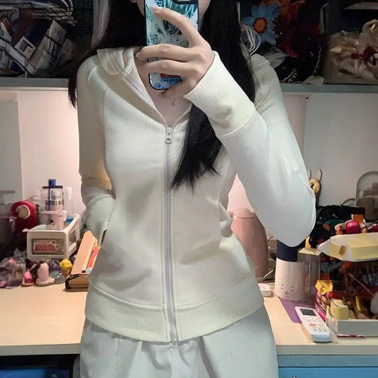 Hooded Zip-Up Sweatshirt Long Sleeve Regular Fit Jacket