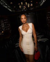 Sexy Solid Color Deep V-neck Hip Hugging Dress Summer Women Sleeveless Waist Cinched Mini Dresses Lady Daily Party Short Gown