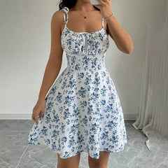 Women's Summer Floral Spaghetti Strap Beach Short Dress,Womens Dresses,Woman Clothing,Woman Clothes,Sundress,New in Dress 2025