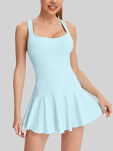 Halter Neck Collar Tennis Dress, Sport Skort Badminton Skirt, Sexy Back Design, For Tennis Matches Club S