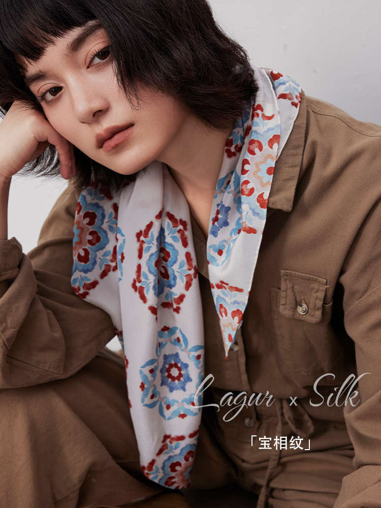 "100% double crepe silk fine roll 12 mmi square scarf mulberry silk silk scarf high sense spring and summer women