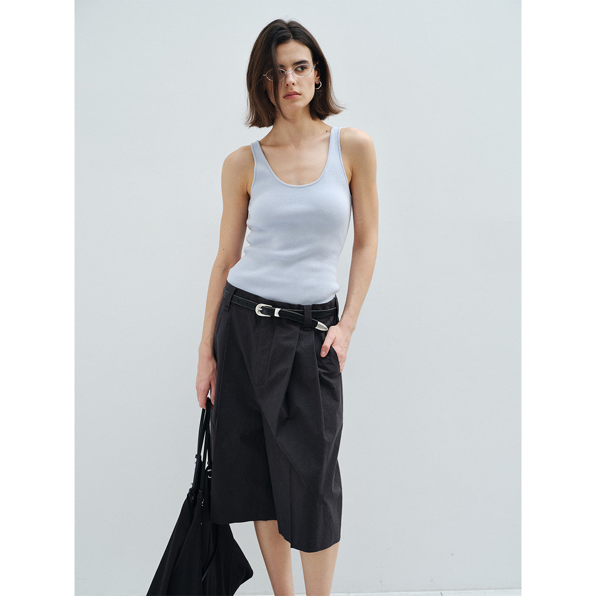 Spring new design long-staple cotton three-dimensional pleated matte texture pants