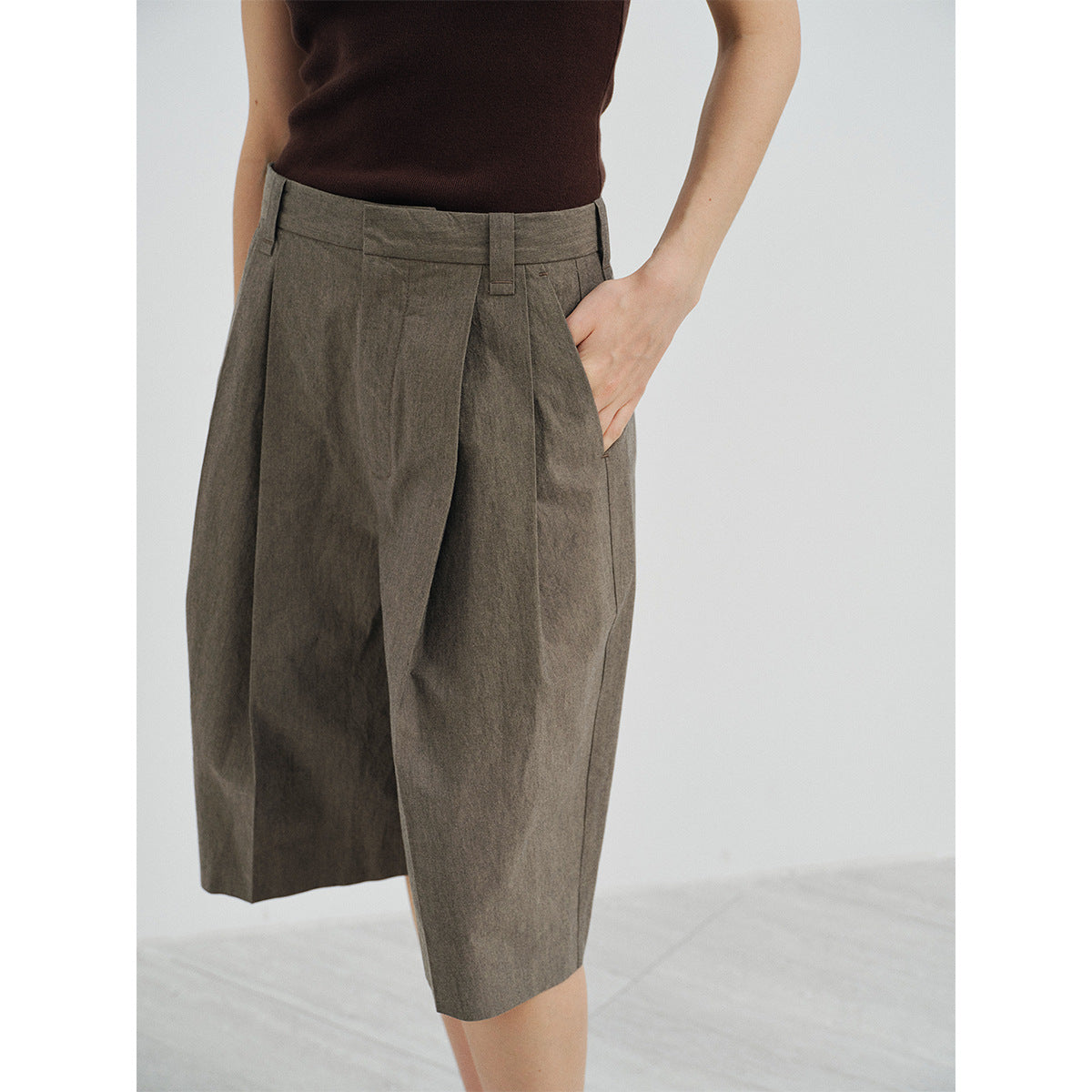 Spring new design long-staple cotton three-dimensional pleated matte texture pants