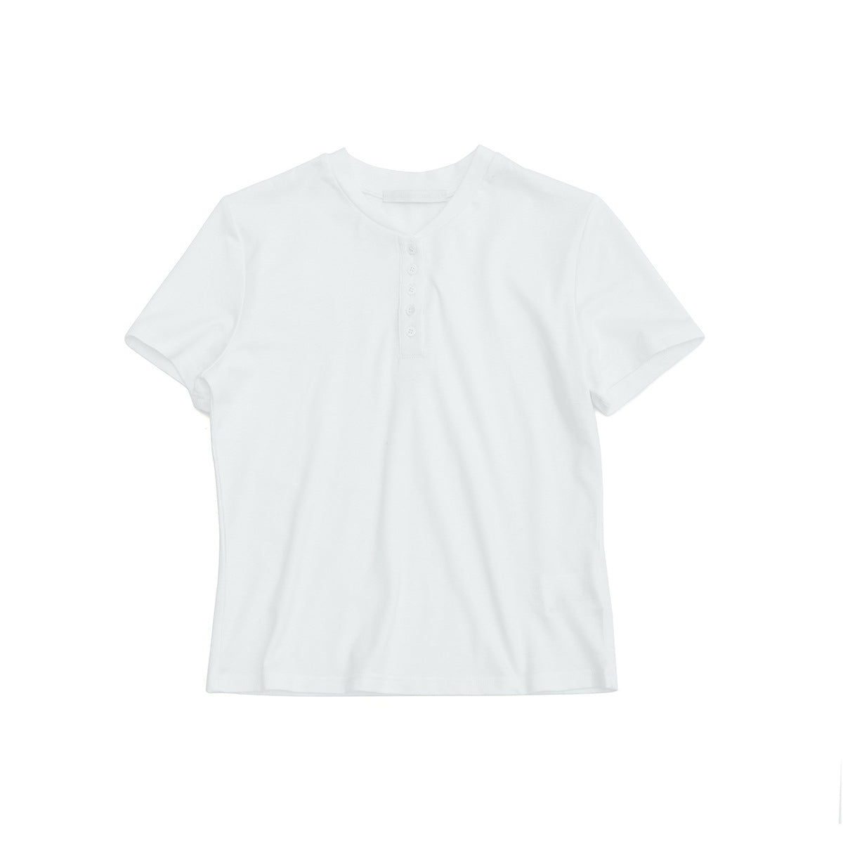 New Casual Tencel Linen Short Simple Versatile Henry Neck Short Sleeve T-Shirt