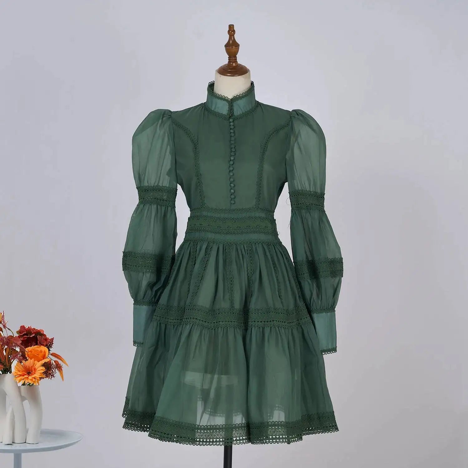 Luxury Organza Prom Evening Dresses Women Summer Autumn Sweet Elegant Lantern Long Sleeve Short Dress Shirt Party Night Formal