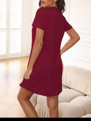 Simple And Fashionable Ladies' Home Wear Pajamas Suitable For Home Use skirt breathable half-length short dres