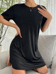 Simple And Fashionable Ladies' Home Wear Pajamas Suitable For Home Use skirt breathable half-length short dres