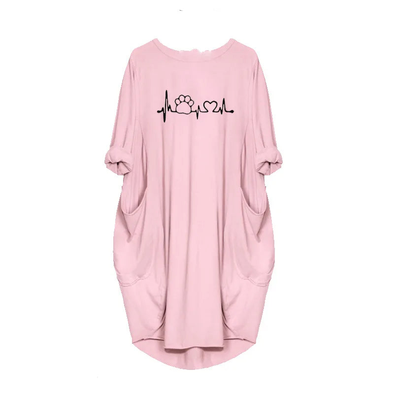 Women's Loose  Long Sleeved Summer Plus Size Dress