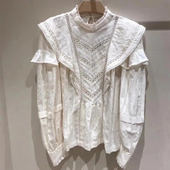 Floral Printed Long Sleeve Vintage Shirt and Tops