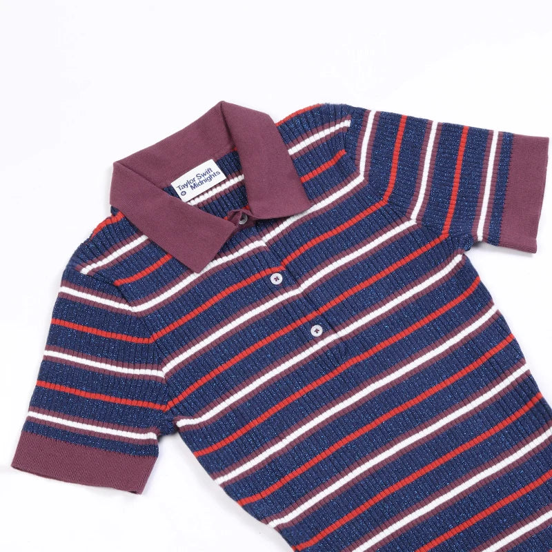 Taylor Rooting For The Anti-Hero TS Knit Polo Dress Women Short Sleeves Midi Dress T-Shirt One-Piece Long Dresses Summer Clothes