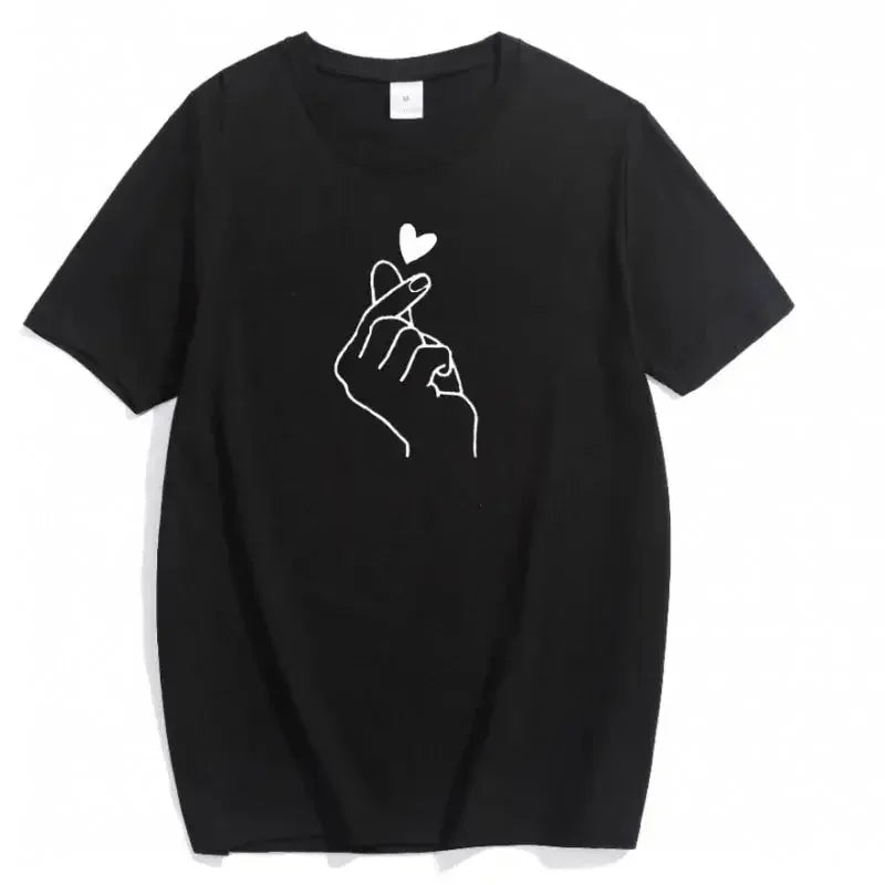 Cute Print Solid Crew Neck T-Shirt, Short Sleeve Casual Every Day Top For All Season, Women's Clothing