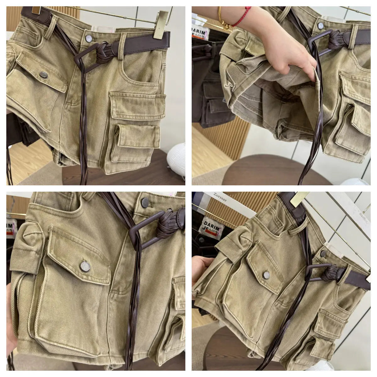 Loose Retro Streetwear Work Skirt Short Pants High Waist Slimming Sexy Early Autumn New Style Pure Color Cotton Denim Skirt