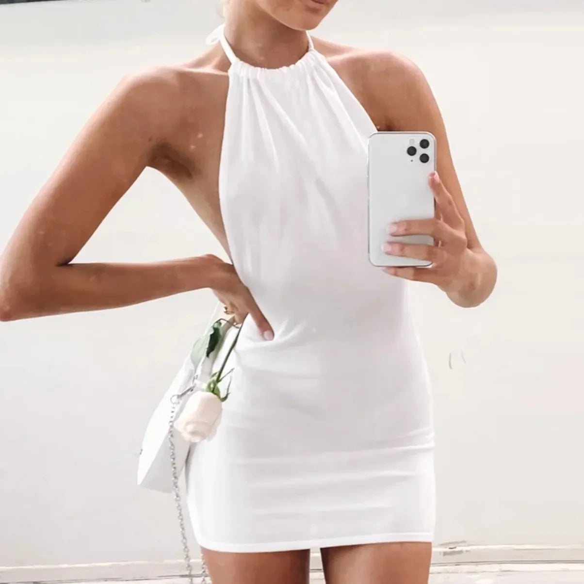 Mini Y2K Backless Women's Casual Swing T-Shirt Dresses Beach Cover Up Pockets Plus Size Loose T-shirt Dress