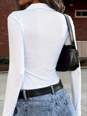 Elegant Casual Woman T-Shirt Fashion Loose T-Shirt Woman Temperament Long sleeve T-Shirt Holiday Weekend