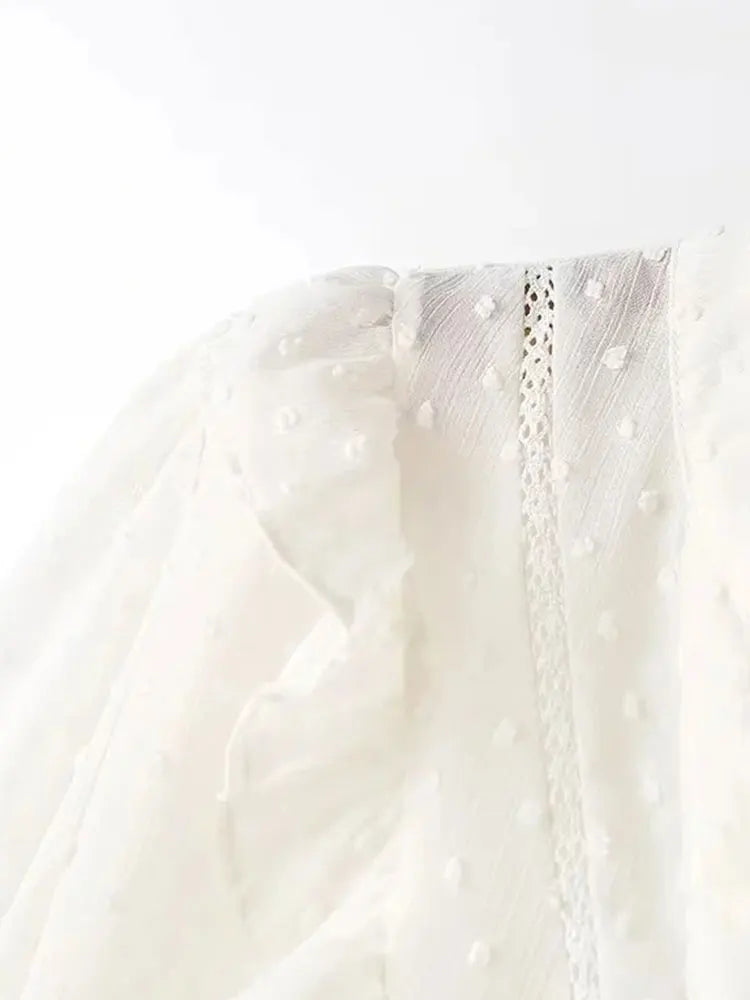 2026 Spring Summer Women French Fashion Chiffon Shirts Ruffle Design Single-breasted Vintage Blouses