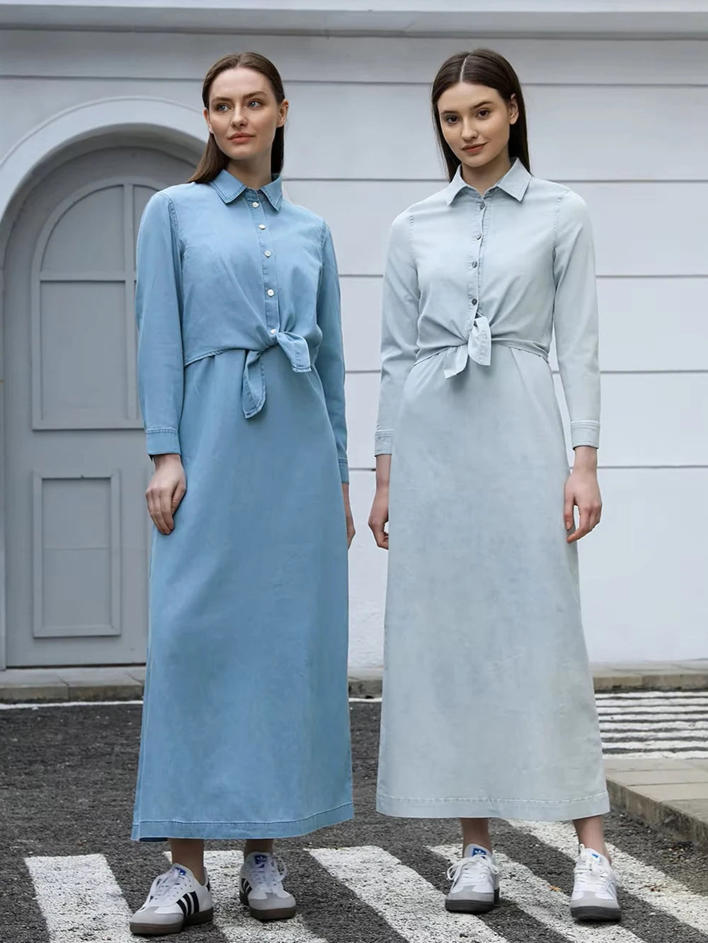 AP SS25 Women Lightweight Denim Wrap Blouse & Slip Dress