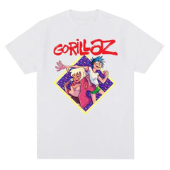 Music Band Gorillazs Punk Rock Print T Shirt 90s Casual Fashion Short Sleeve Plus Size T Shirt Unisex