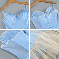 Women's Casual Spaghetti Strap A Line Flowy Midi Dresses Party Evening Gown Backless Elegant Wedding Guest Dress with Pockets