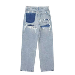 Women's Pants Distressed Loose Jeans Retro Pocket Casual Y2K Style