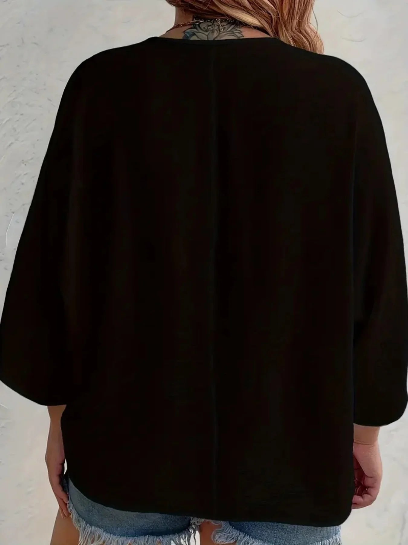 Plus Size 2025 New Fashion Women's Tops Loose V-Neck Long Sleeve T-Shirt Spring Summer Elegant Solid Color Casual Blouse