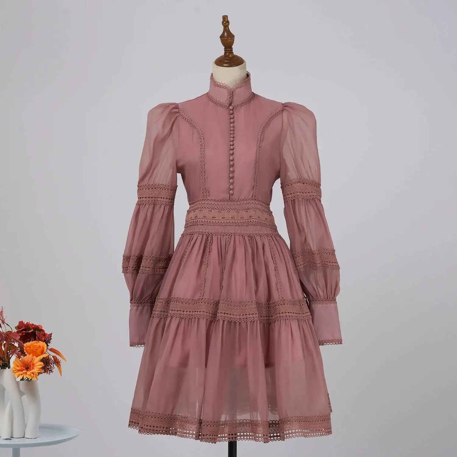 Luxury Organza Prom Evening Dresses Women Summer Autumn Sweet Elegant Lantern Long Sleeve Short Dress Shirt Party Night Formal